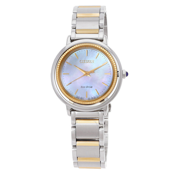 Citizen L Eco-Drive Mother of Pearl Dial Two-Tone Ladies Watch EM1104-83D - The Watches Men & Co