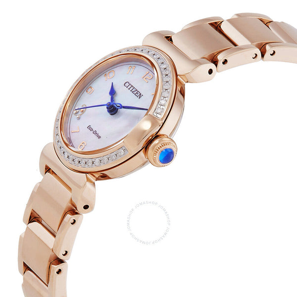 Citizen L Mae Diamond White Mother of Pearl Dial Ladies Watch EM1123-89D - The Watches Men & Co #2