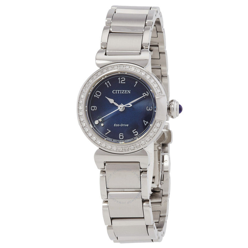 Citizen L May Bells Crystal Eco-Drive Blue Dial Ladies Watch EM1120-87L - The Watches Men & Co