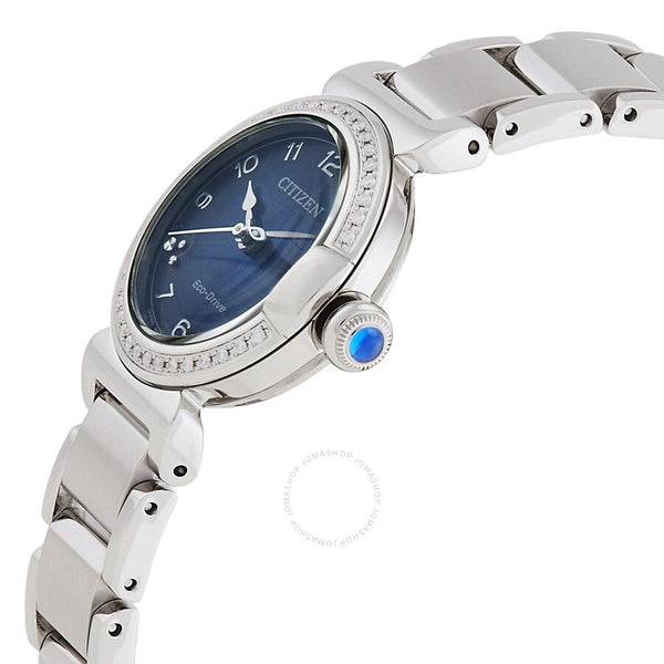 Citizen L May Bells Crystal Eco-Drive Blue Dial Ladies Watch EM1120-87L - The Watches Men & Co #2