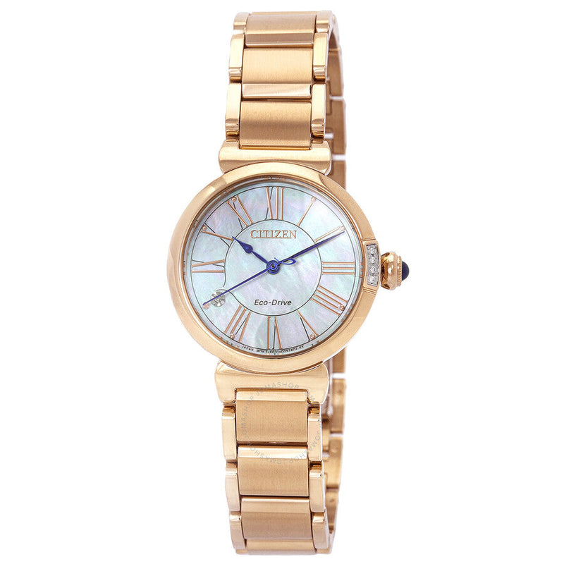 Citizen L Series Eco-Drive Mother of Pearl Dial Ladies Watch EM1063-89D - The Watches Men & Co