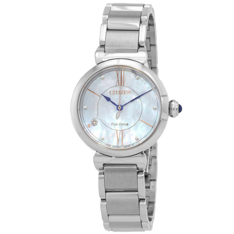 Citizen L Series Eco-Drive Mother of Pearl Dial Ladies Watch EM1070-83D - The Watches Men & Co