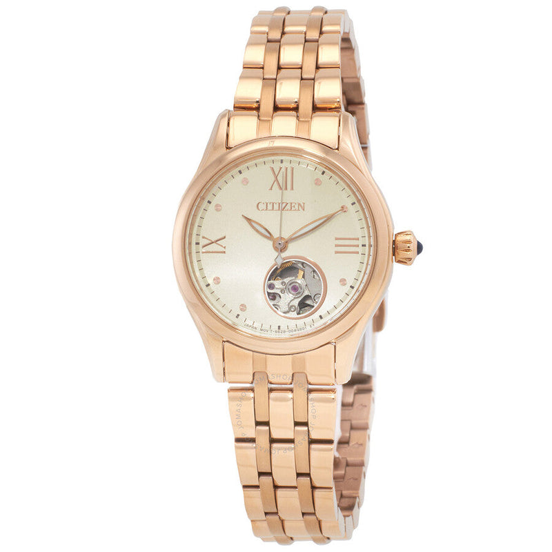 Citizen Luna Automatic Gold Dial Ladies Watch PR1043-80P - The Watches Men & Co