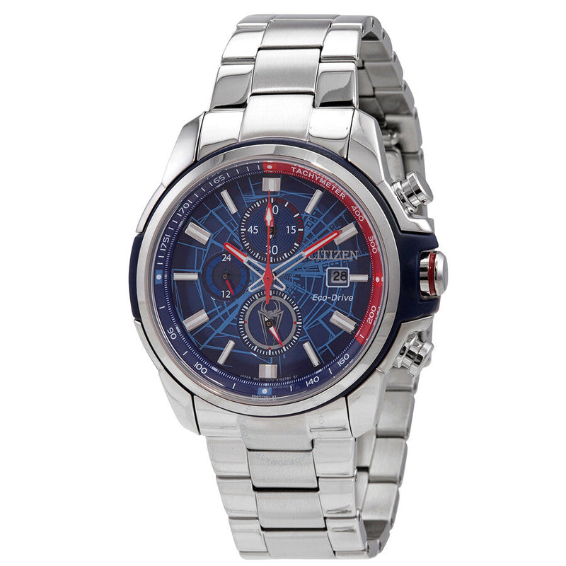 Citizen Marvel Spider-Man Eco-Drive Chronograph Blue Dial Men's Watch CA0429-53W - The Watches Men & Co