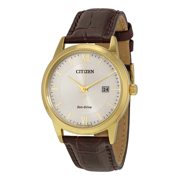 Citizen Men's Straps Eco-Drive Ivory White Dial Watch AW1232-04A - The Watches Men & Co