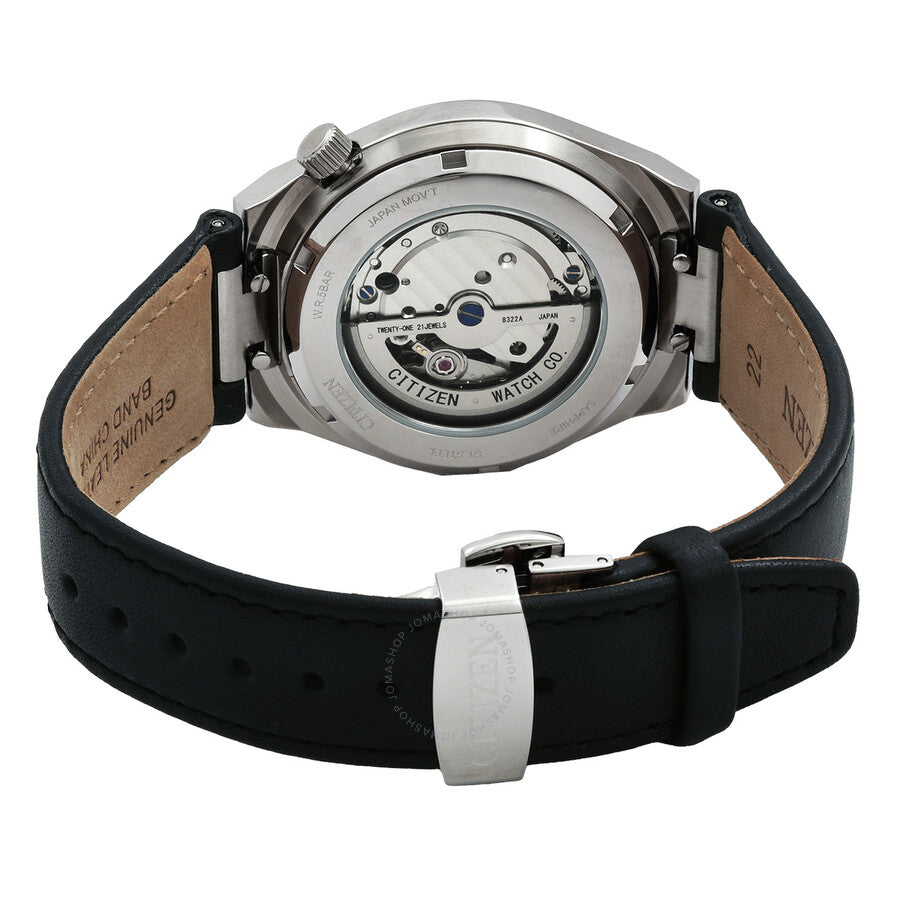 Caseback of Citizen NK5010-01H automatic watch displaying visible movement and engravings