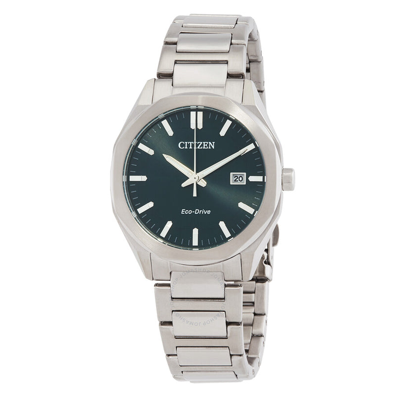 Citizen Octangle Eco-Drive Green Dial Unisex Watch BM7620-83X - The Watches Men & Co