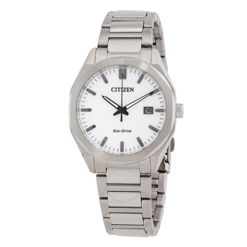 Citizen Octangle Eco-Drive White Dial Unisex Watch BM7620-83A - The Watches Men & Co