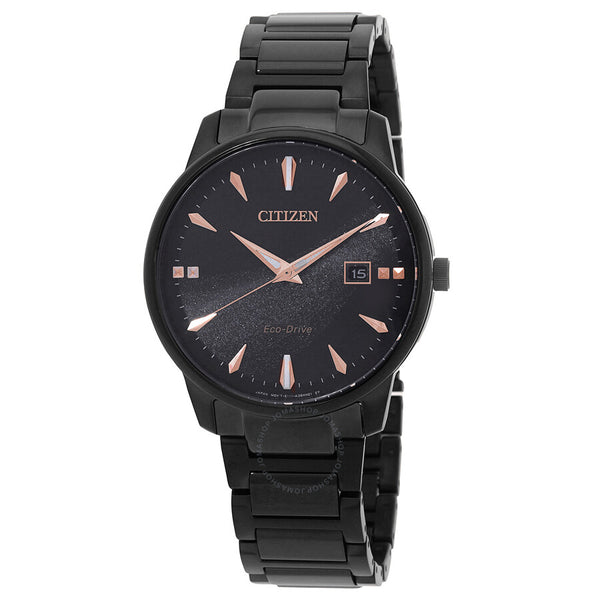 Citizen Pair Eco-Drive Black Dial Men's Watch BM7595-89E - The Watches Men & Co