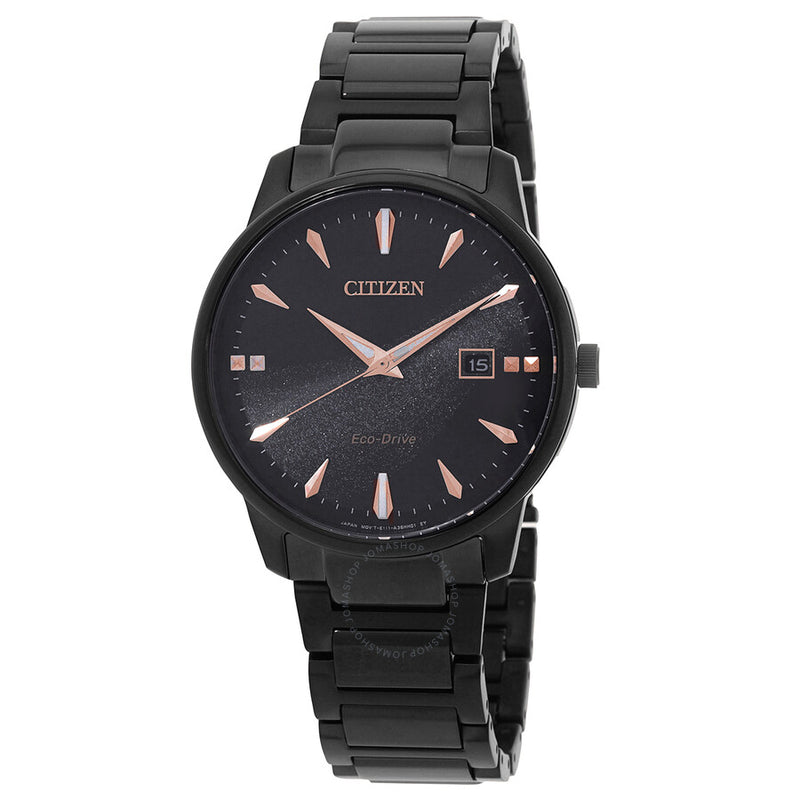Citizen Pair Eco-Drive Black Dial Men's Watch BM7595-89E - The Watches Men & Co