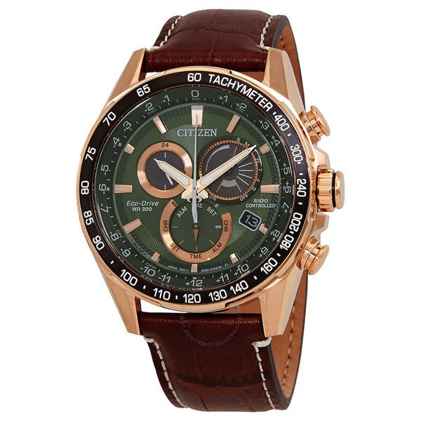 Citizen PCAT World Time Chronograph Green Dial Men's Watch CB5919-00X - The Watches Men & Co