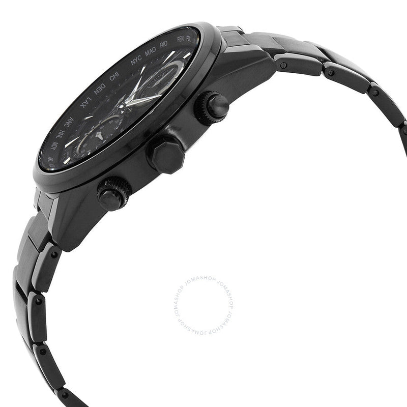 Citizen Perpetual Alarm World Time Chronograph GMT Black Dial Men's Watch AT8265-81E - The Watches Men & Co #2