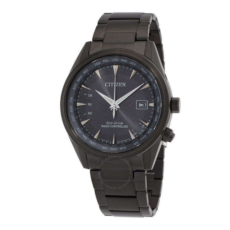 Citizen Perpetual World Time GMT Eco-Drive Black Dial Men's Watch CB0275-83E - The Watches Men & Co