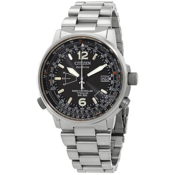 Citizen Perpetual World Time GMT Eco-Drive Black Dial Men's Watch CB0230-81E - The Watches Men & Co