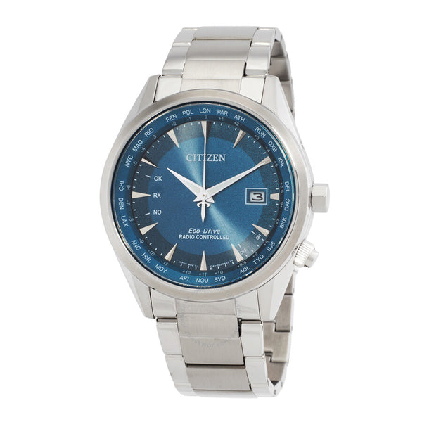 Citizen Perpetual World Time GMT Eco-Drive Blue Dial Men's Watch CB0270-87L - The Watches Men & Co