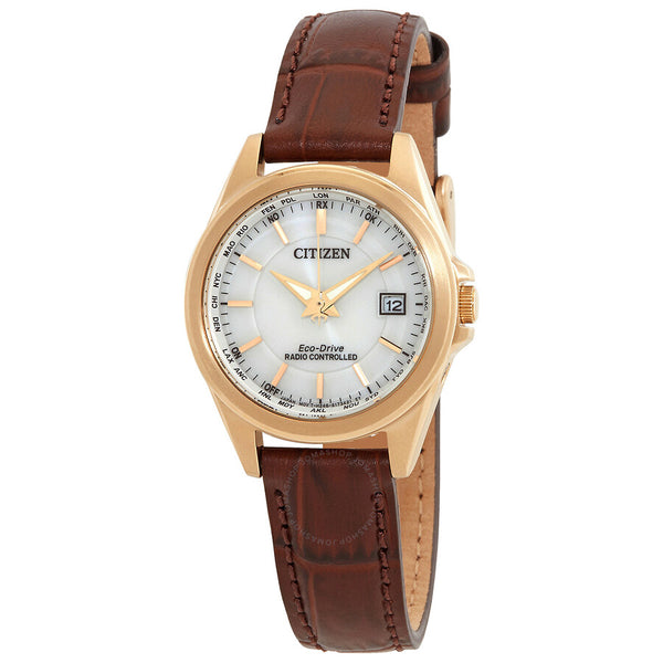 Citizen Perpetual World Time White Dial Ladies Watch EC1183-16A - The Watches Men & Co