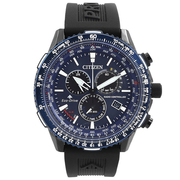 Citizen Promaster Air A-T Perpetual Alarm World Time Chronograph GMT Blue Dial Men's Watch CB5006-02L - The Watches Men & Co