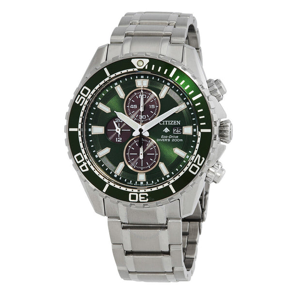 Citizen Promaster Dive Chronograph Eco-Drive Green Dial Men's Watch CA0820-50X - The Watches Men & Co