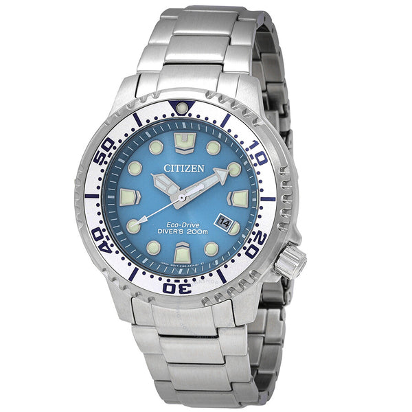 Citizen Promaster Dive Eco-Drive Light Blue Dial Men's Watch BN0165-55L - The Watches Men & Co