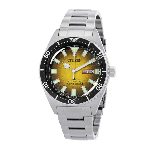 Citizen Promaster Marine Automatic Yellow Dial Men's Watch NY0120-52X - The Watches Men & Co