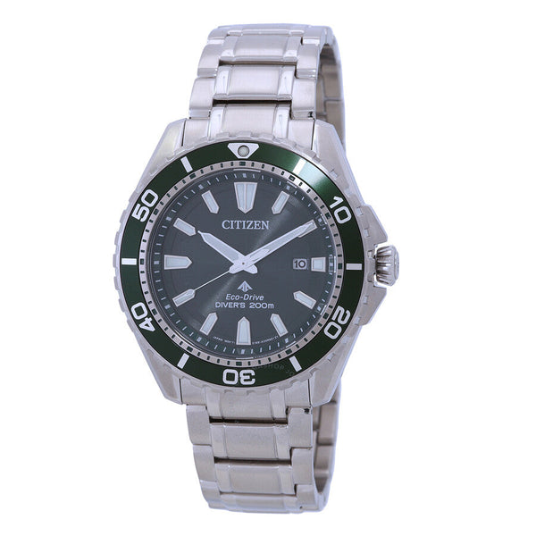 Citizen Promaster Marine Eco-Drive Green Dial Men's Watch BN0199-53X - The Watches Men & Co