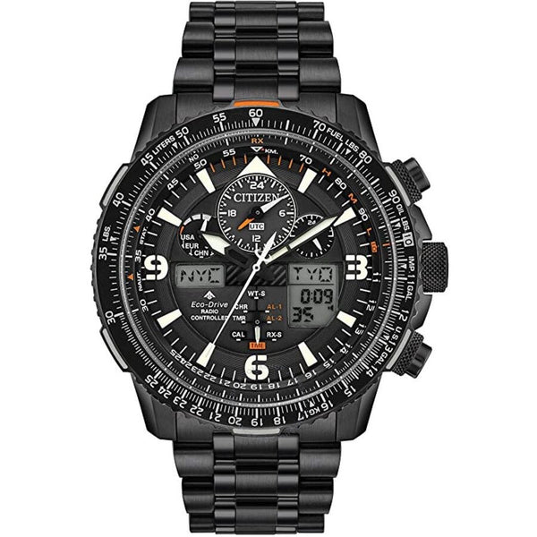 Citizen Promaster Skyhawk A-T Perpetual Alarm World Time Chronograph Analog-Digital Black Dial Men's Watch JY8075-51E - The Watches Men & Co
