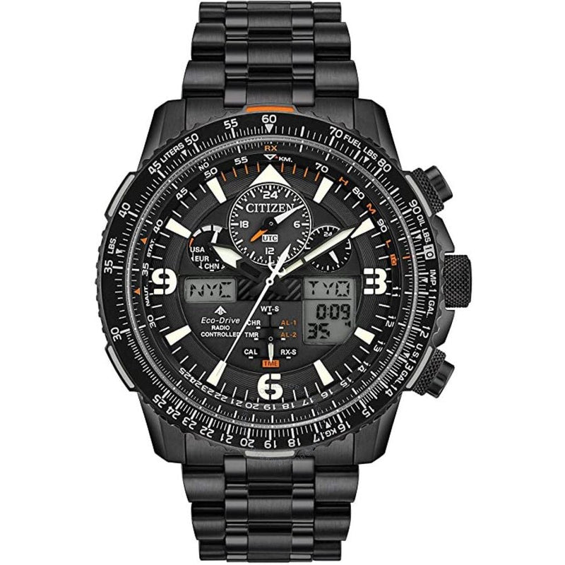 Citizen Promaster Skyhawk A-T Perpetual Alarm World Time Chronograph Analog-Digital Black Dial Men's Watch JY8075-51E - The Watches Men & Co