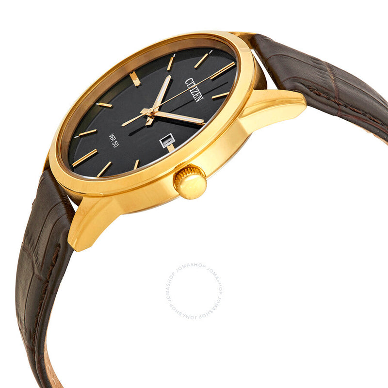 Citizen Quartz Black Dial Dark Brown Leather Men's Watch BI5002-06E - The Watches Men & Co #2