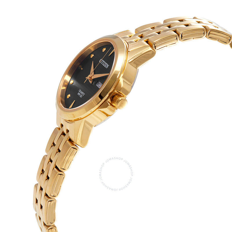 Citizen Quartz Black Dial Gold-tone Ladies Watch EQ0603-59F - The Watches Men & Co #2