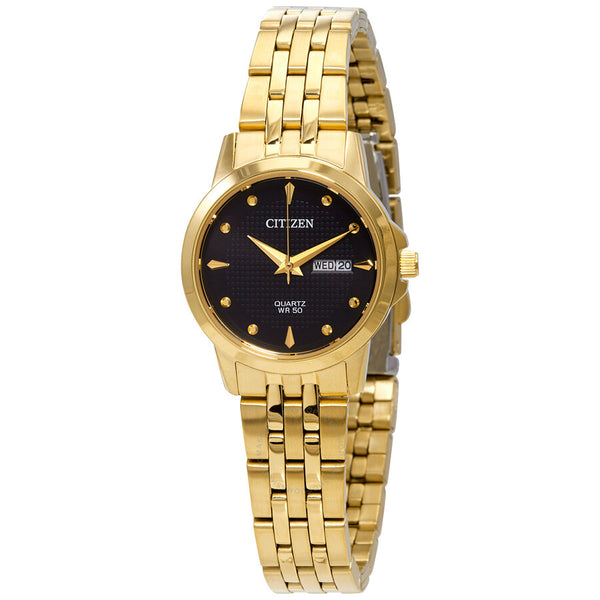 Citizen Quartz Black Dial Gold-tone Ladies Watch EQ0603-59F - The Watches Men & Co