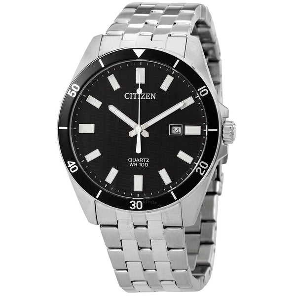 Citizen Quartz Black Dial Stainless Steel Men's Watch BI5050-54E - The Watches Men & Co