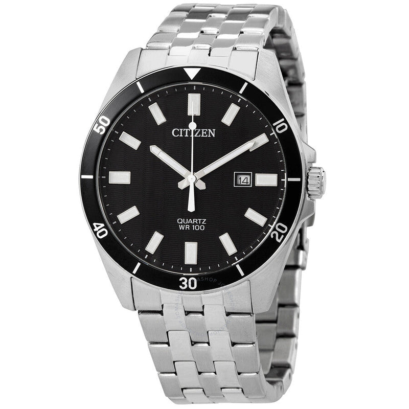 Citizen Quartz Black Dial Stainless Steel Men's Watch BI5050-54E - The Watches Men & Co