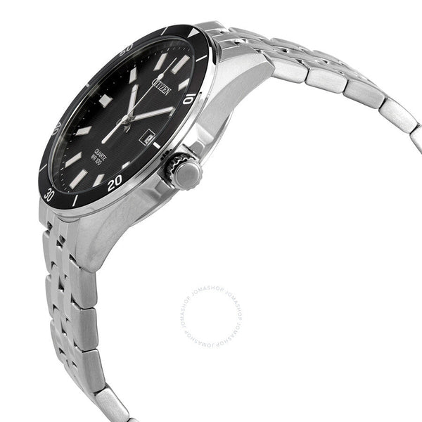 Citizen Quartz Black Dial Stainless Steel Men's Watch BI5050-54E - The Watches Men & Co #2
