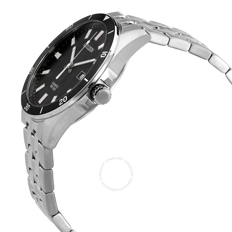 Citizen Quartz Black Dial Stainless Steel Men's Watch BI5050-54E - The Watches Men & Co #2