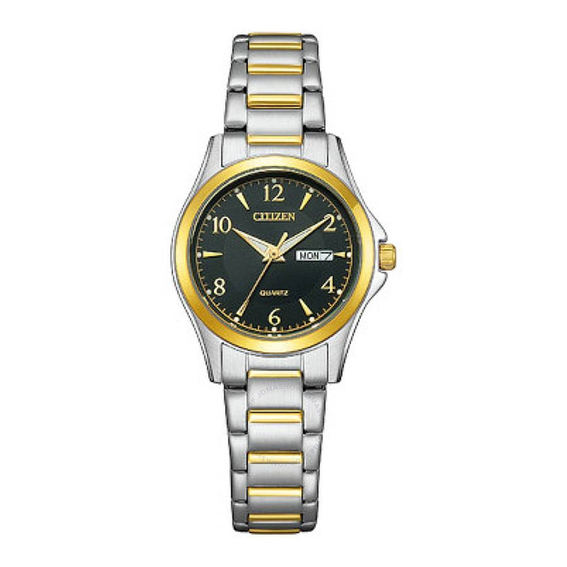 Citizen Quartz Black Dial Two-Tone Ladies Watch EQ0614-52E - The Watches Men & Co
