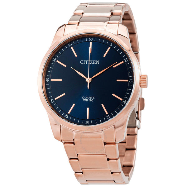 Citizen Quartz Blue Dial Rose Gold-tone Men's Watch BH5003-51L - The Watches Men & Co