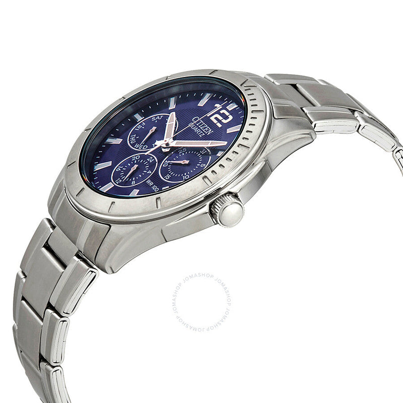 Citizen Quartz Blue Dial Stainless Steel Men's Watch AG8300-52L - The Watches Men & Co #2