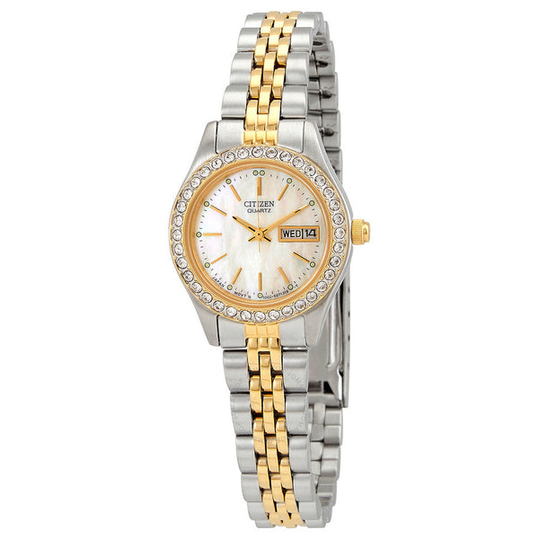 Citizen Quartz Crystal Mother of Pearl Dial Ladies Watch EQ0534-50D - The Watches Men & Co