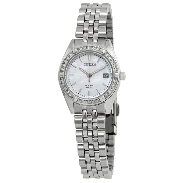 Citizen Quartz Crystal Mother of Pearl Dial Ladies Watch EU6060-55D - The Watches Men & Co