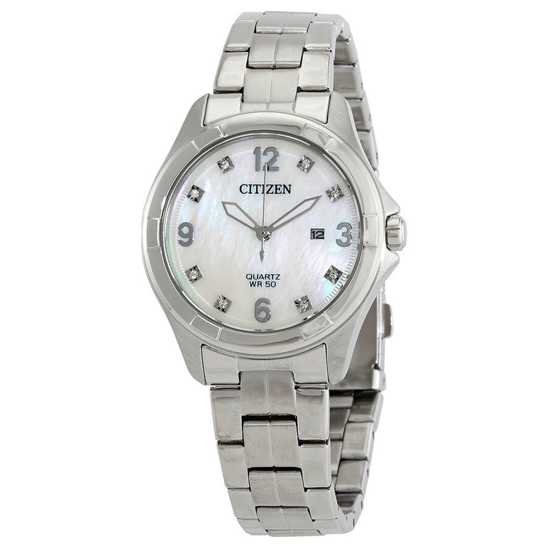 Citizen Quartz Crystal Mother of Pearl Dial Ladies Watch EU6080-58D - The Watches Men & Co