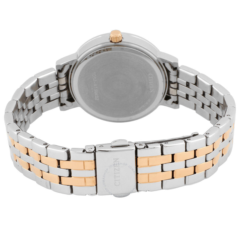 Citizen Quartz Crystal Mother of Pearl Dial Two-Tone Ladies Watch EL3106-59D - The Watches Men & Co #3