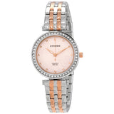 Citizen Quartz Crystal Pink Dial Ladies Watch ER0218-53X - The Watches Men & Co
