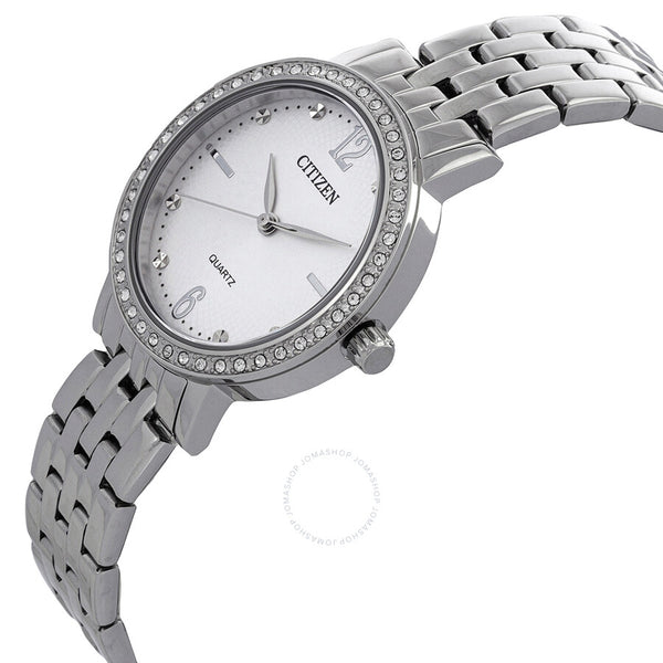 Citizen Quartz Crystal Silver Dial Ladies Watch EL3100-55A - The Watches Men & Co #2
