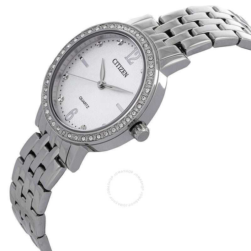 Citizen Quartz Crystal Silver Dial Ladies Watch EL3100-55A - The Watches Men & Co #2