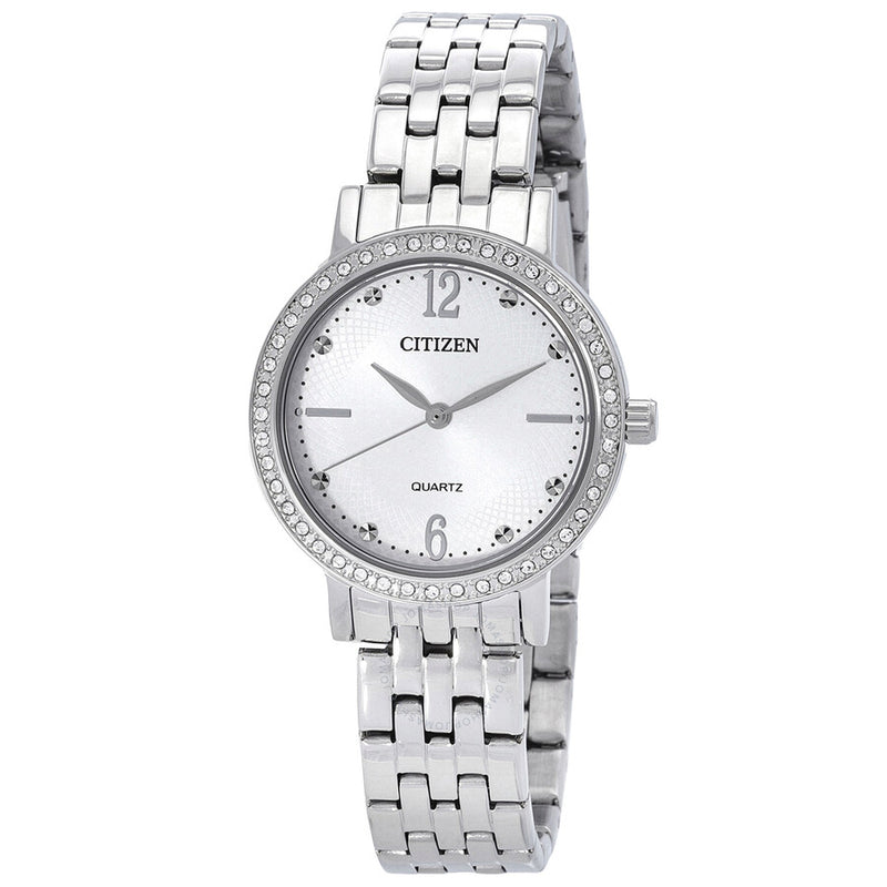 Citizen Quartz Crystal Silver Dial Ladies Watch EL3100-55A - The Watches Men & Co