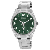 Citizen Quartz Green Dial Stainless Steel Men's Watch BI1031-51X - The Watches Men & Co