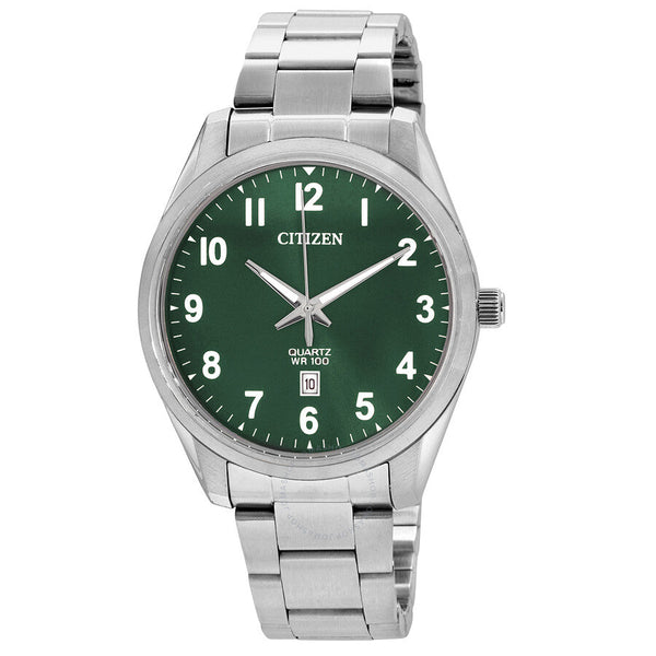 Citizen Quartz Green Dial Stainless Steel Men's Watch BI1031-51X - The Watches Men & Co