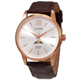 Citizen Quartz Moon Phase Silver Dial Men's Watch AK5003-05A - The Watches Men & Co