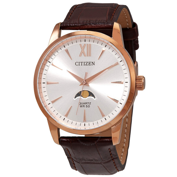 Citizen Quartz Moon Phase Silver Dial Men's Watch AK5003-05A - The Watches Men & Co