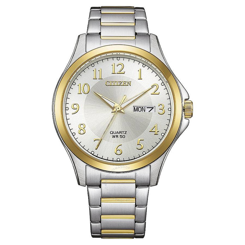 Citizen Quartz Silver Dial Two-Tone Men's Watch BF2026-89A - The Watches Men & Co